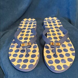 Coach Blue and white Polka Dot Sandals size 9-10